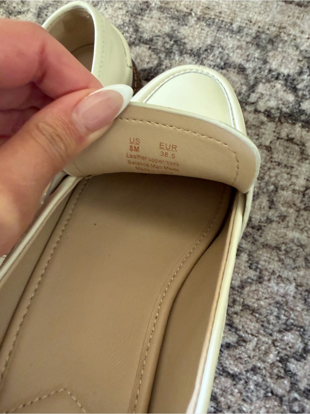 Sam Edelman Cream Leather Penny Loafers with Brown Sole - Picture 3 of 3